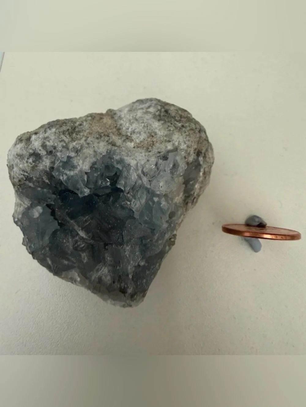 Raw Blue Celestite Geode Cluster Specimen Madagascar Deep Pocket